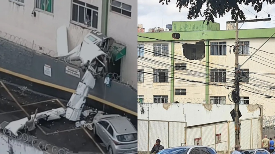 Avião cai em prédio em BH e deixa 5 vítimas