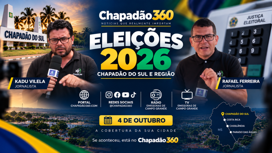 Eleições 2026: Chapadão360 leva informações de Chapadão do Sul ao portal, redes sociais, rádio e TV