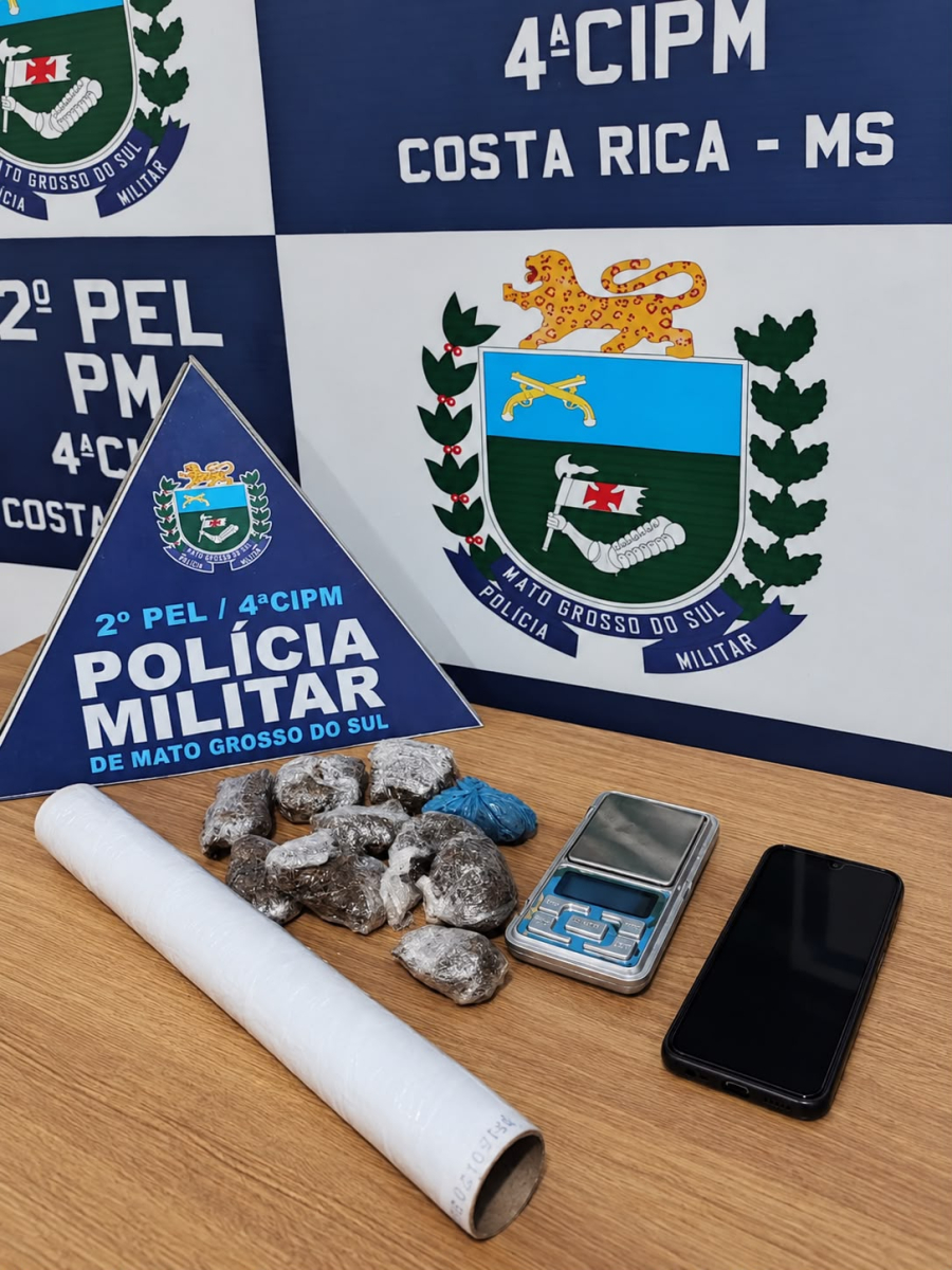 Apreensão de maconha em Costa Rica: mulher e adolescente são levados à delegacia