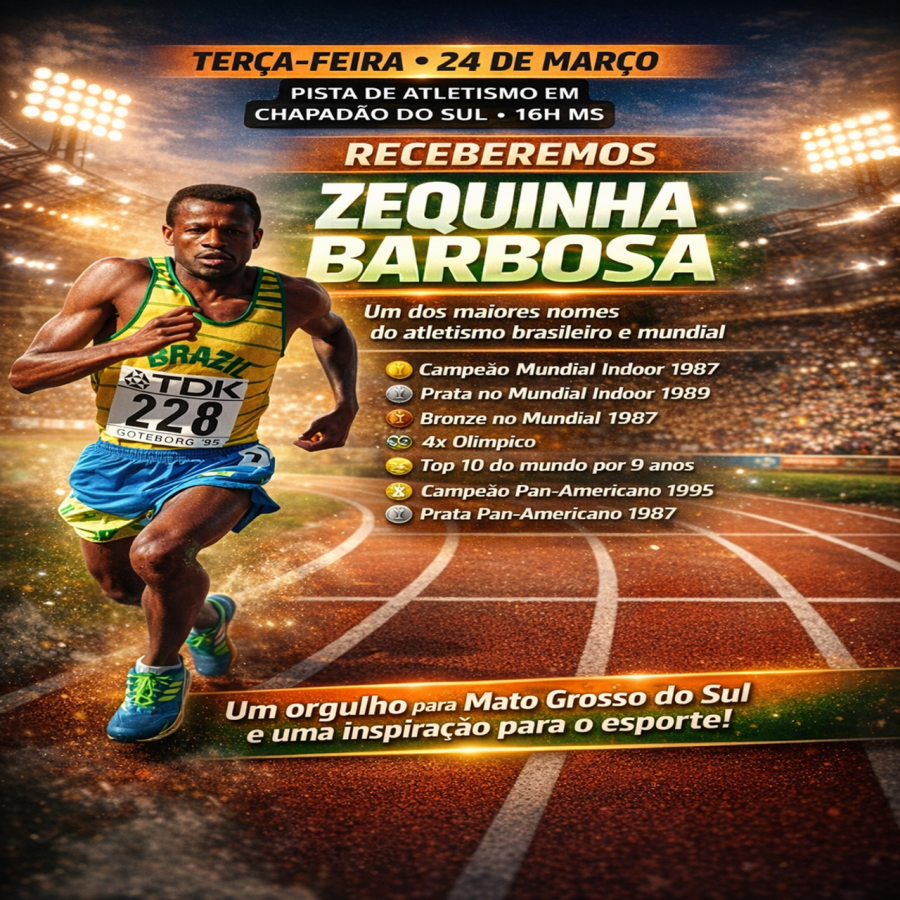 Chapadão do Sul recebe Zequinha Barbosa e transforma pista de atletismo em ponto de encontro do esporte