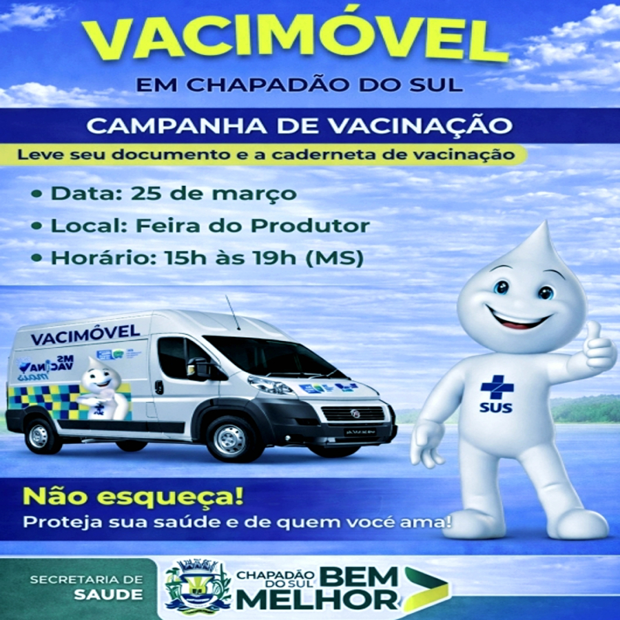 Vacimóvel inicia vacinação nesta quarta (25) em Chapadão do Sul e leva doses para mais perto da população