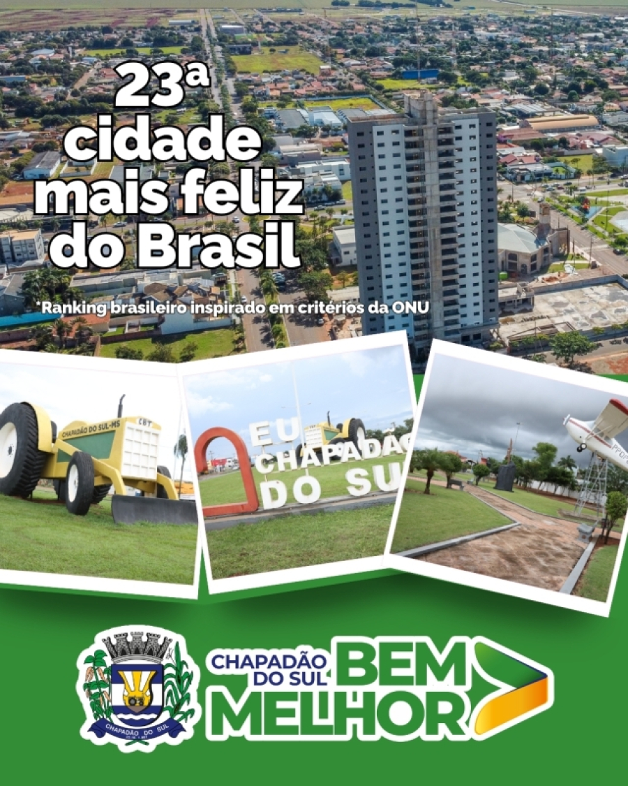 Chapadão do Sul se destaca no Brasil e entra no top 30 em qualidade de vida