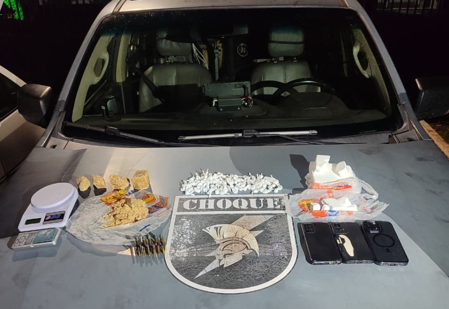 Casal é preso com mais de 1 kg de cocaína e munições na BR-163 em Coxim