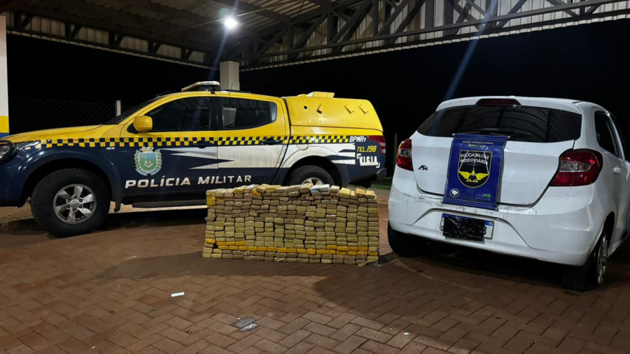 BPMRv apreende quase 250 kg de maconha na MS-164 em Maracaju