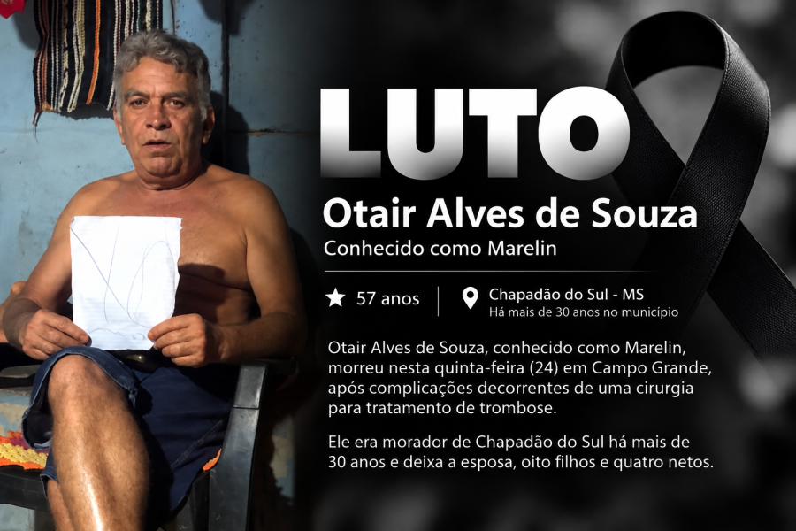 Morador de Chapadão do Sul há mais de 30 anos, Otair Alves de Souza morre aos 57 anos