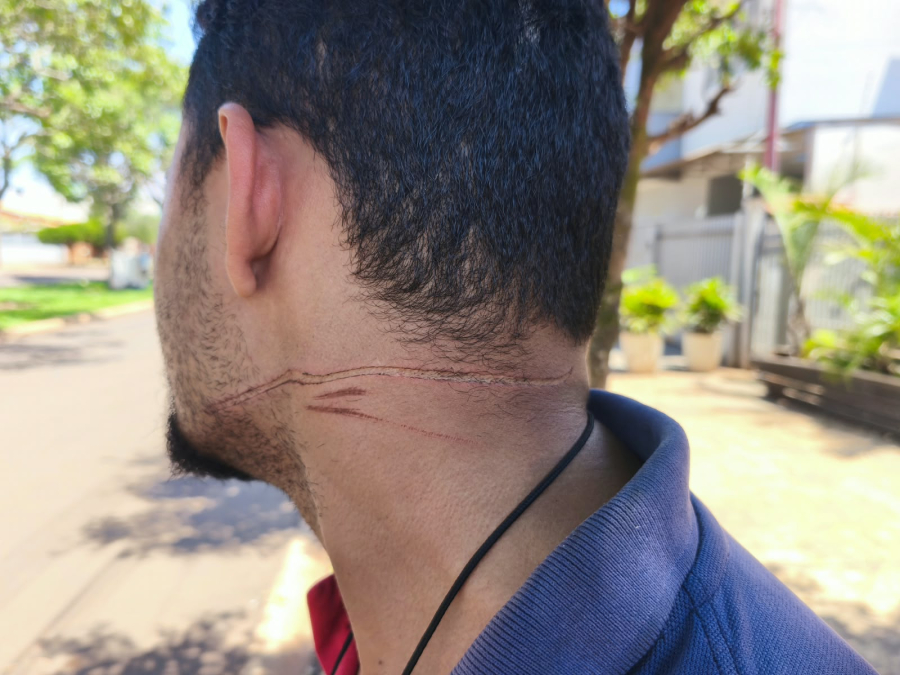 Entregador cai após se enroscar em fio de internet rompido em Chapadão do Sul