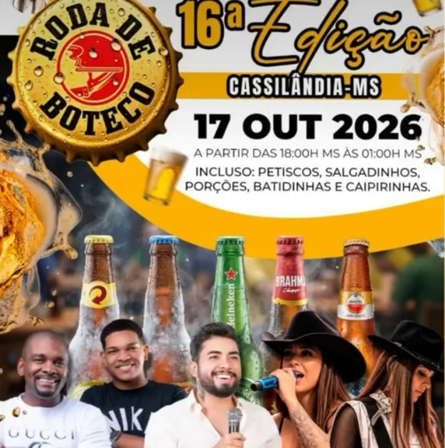 Cassilândia recebe noite de gastronomia e música com a 16ª Roda de Boteco